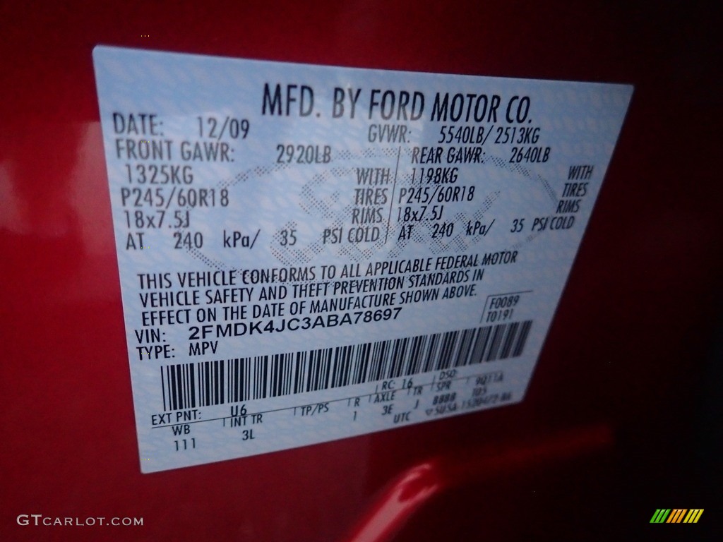 2010 Edge SEL AWD - Red Candy Metallic / Medium Light Stone photo #28
