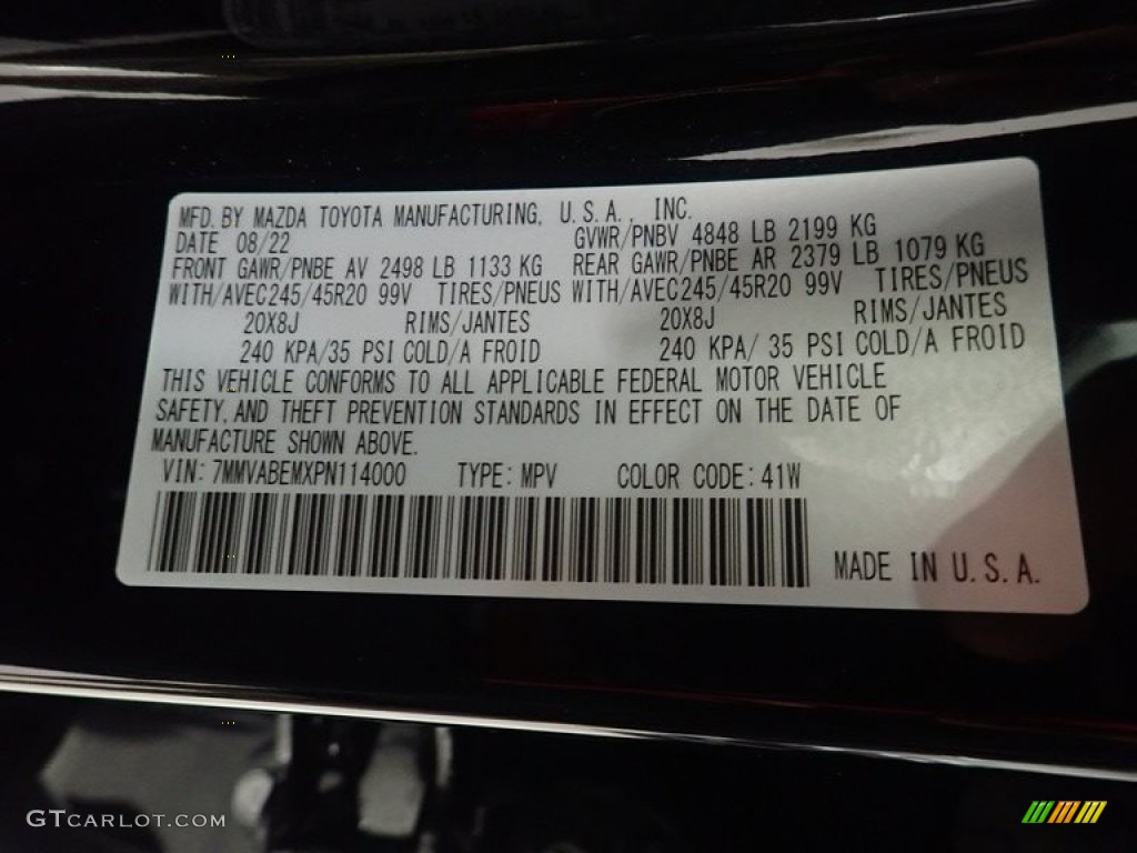 2023 CX-50 Color Code 41W for Jet Black Mica Photo #144934822
