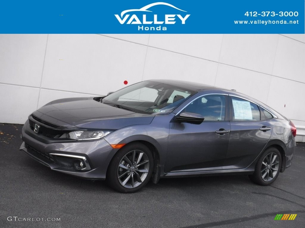 2019 Civic EX Sedan - Polished Metal Metallic / Black photo #1