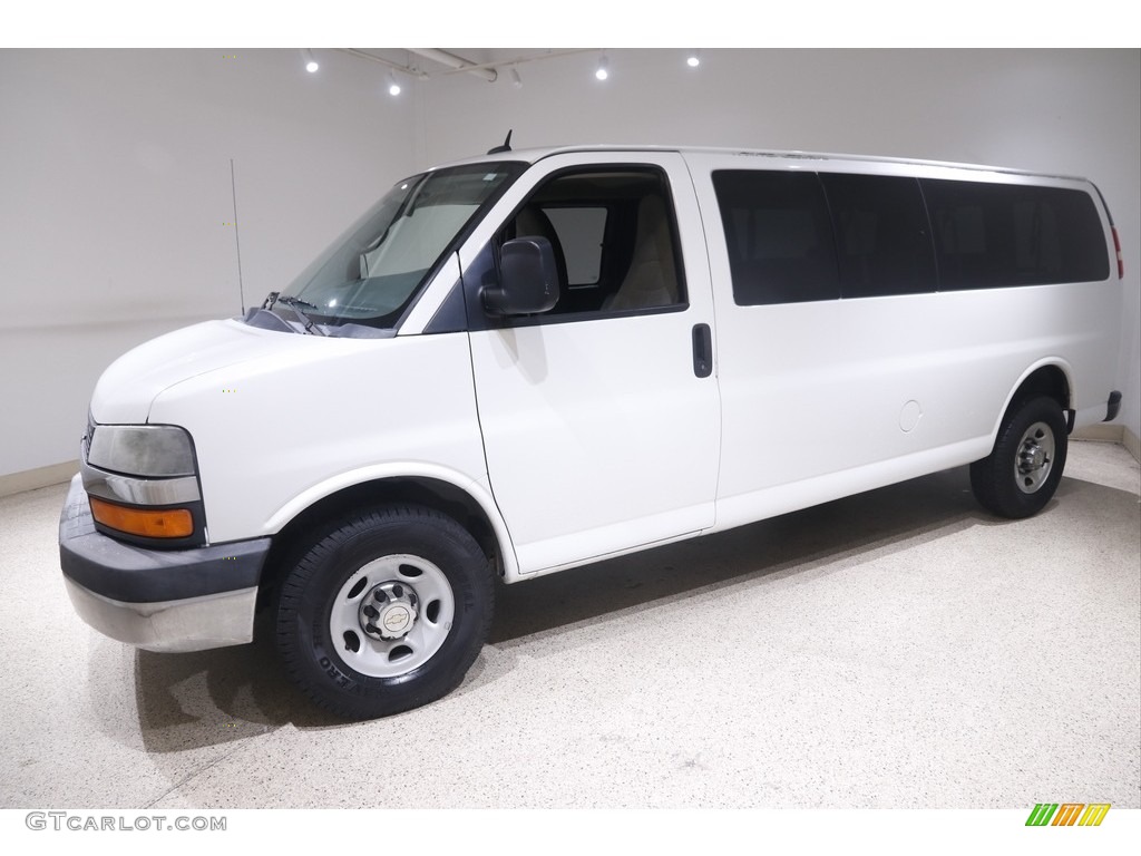 Summit White 2013 Chevrolet Express LT 3500 Passenger Van Exterior Photo #144936383