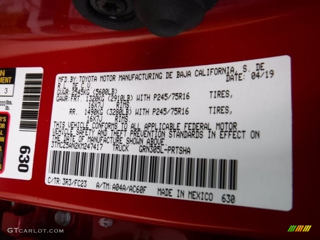 2019 Tacoma SR5 Double Cab 4x4 - Barcelona Red Metallic / Cement Gray photo #33