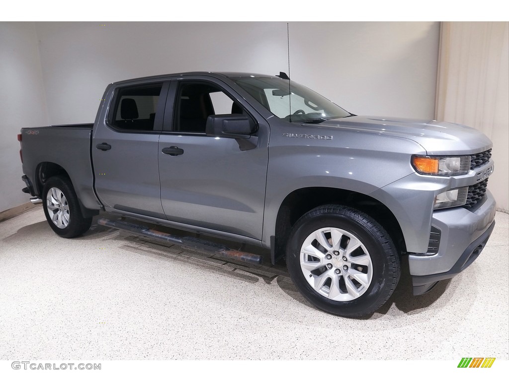 2020 Silverado 1500 Custom Crew Cab 4x4 - Satin Steel Metallic / Jet Black photo #1