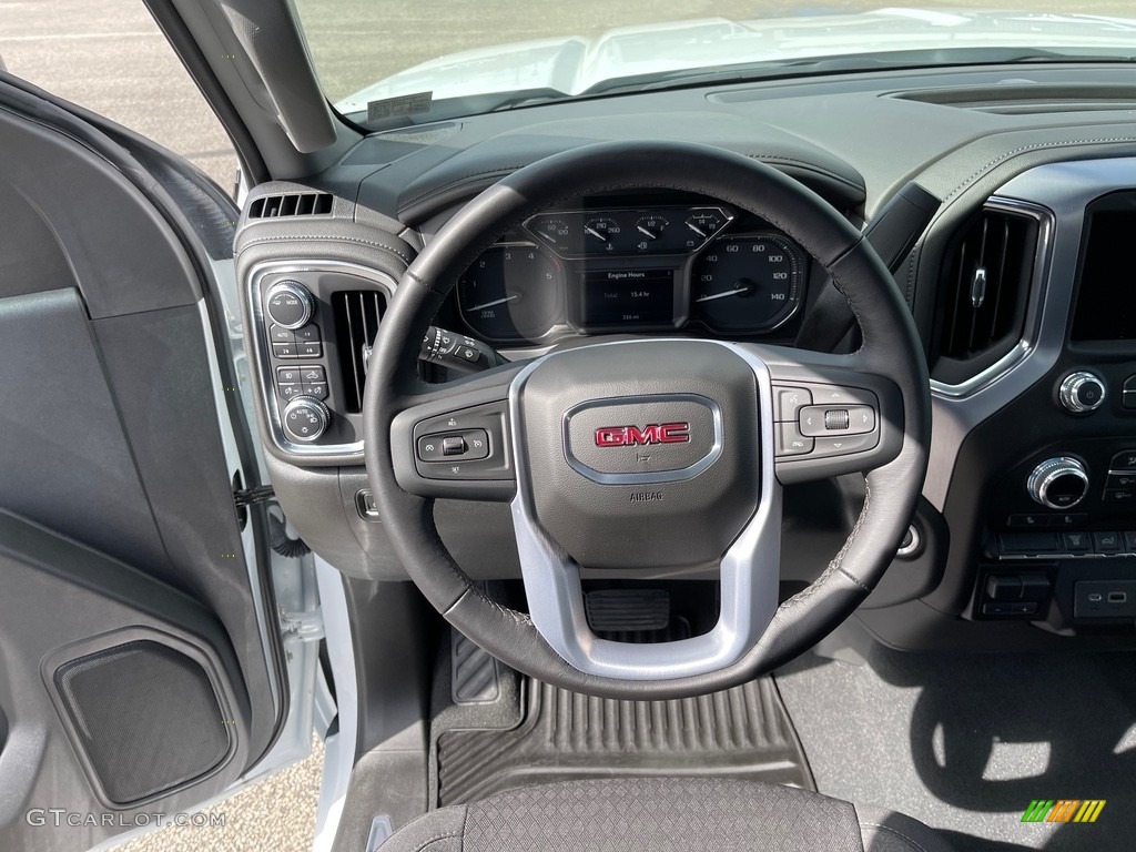 2022 GMC Sierra 2500HD SLE Regular Cab 4WD Jet Black Steering Wheel Photo #144940593