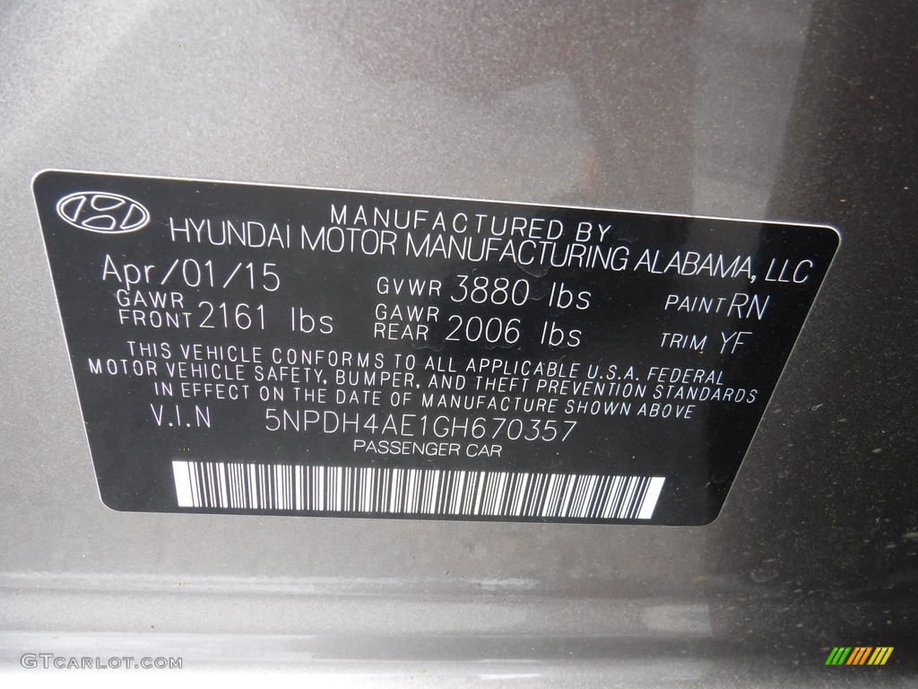 2016 Elantra SE - Desert Bronze / Beige photo #29