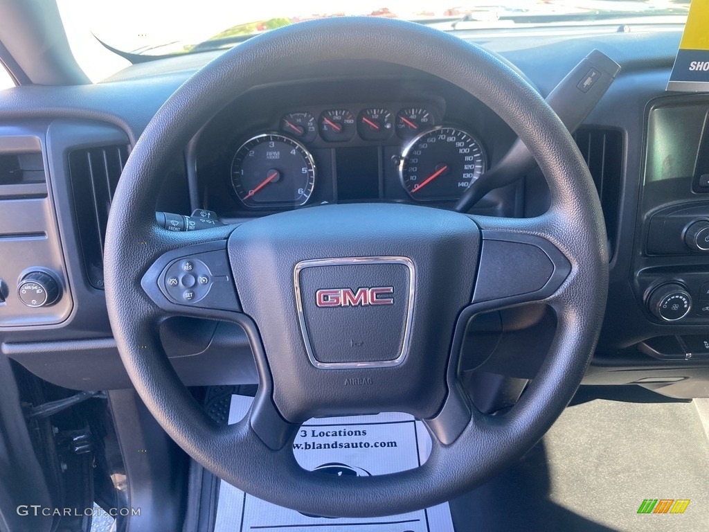 2015 GMC Sierra 1500 Regular Cab Jet Black/Dark Ash Steering Wheel Photo #144941709