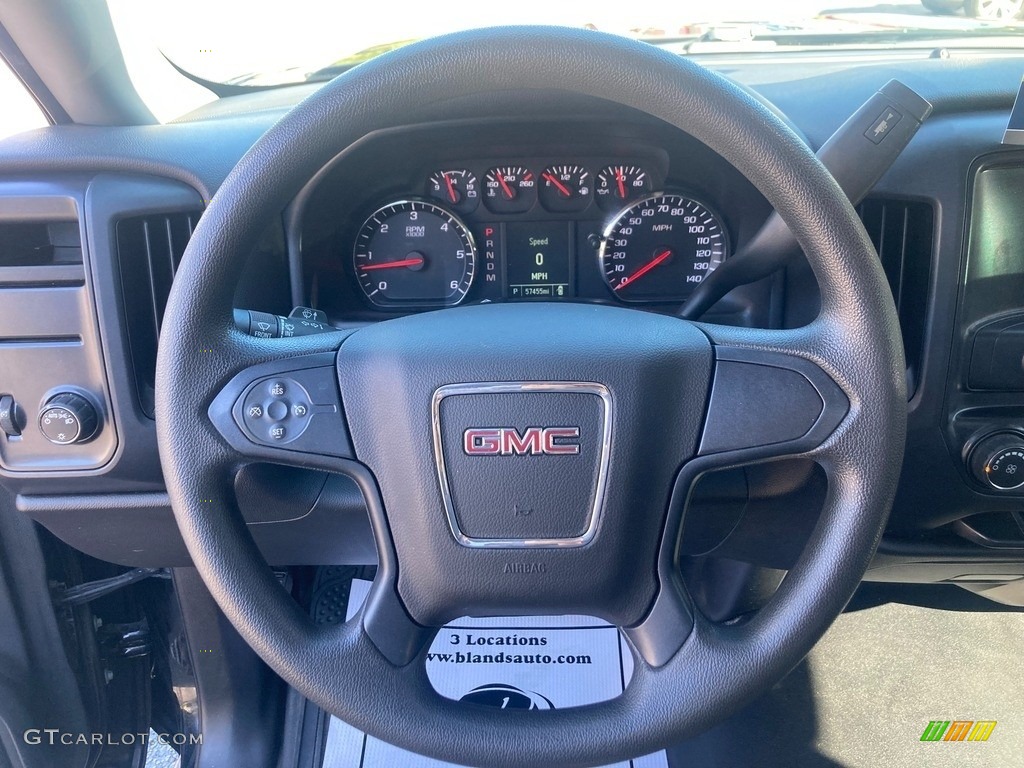 2015 GMC Sierra 1500 Regular Cab Jet Black/Dark Ash Steering Wheel Photo #144941733