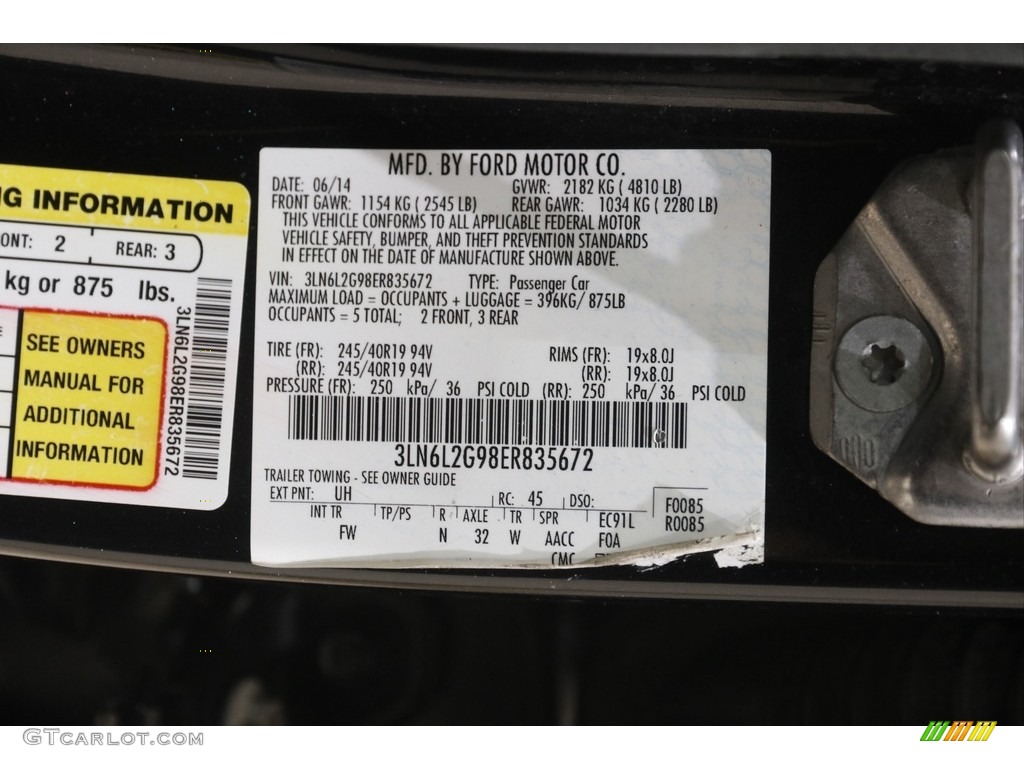 2014 MKZ FWD - Tuxedo Black / Charcoal Black photo #20