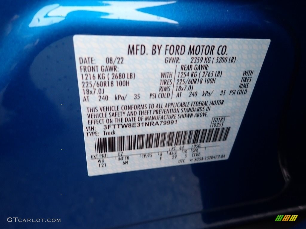 2022 Maverick Color Code E7 for Velocity Blue Photo #144946978