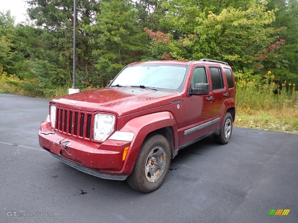 2008 Liberty Sport 4x4 - Inferno Red Crystal Pearl / Pastel Slate Gray photo #3