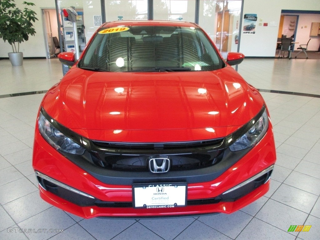 2019 Civic LX Sedan - Rallye Red / Black photo #2