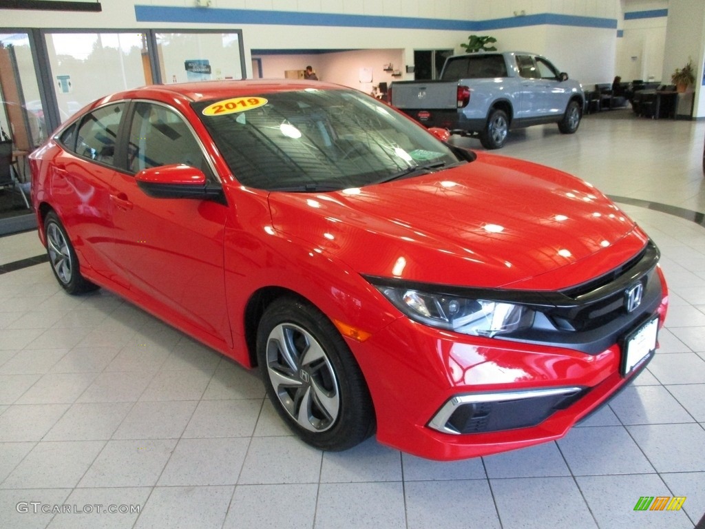 2019 Civic LX Sedan - Rallye Red / Black photo #3