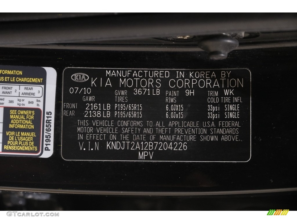 2011 Soul 1.6 - Shadow Black / Black Cloth photo #17
