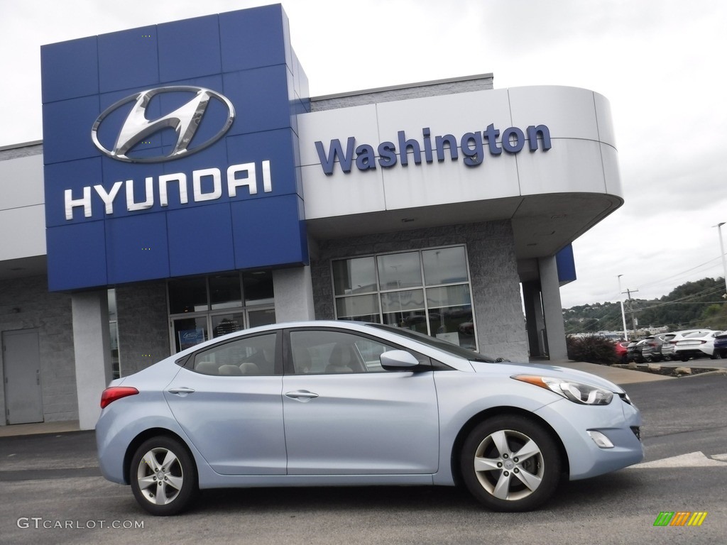 2013 Elantra GLS - Blue Sky Metallic / Beige photo #2