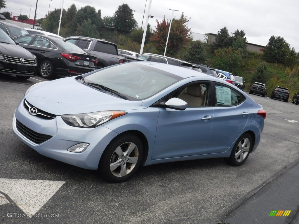 2013 Elantra GLS - Blue Sky Metallic / Beige photo #4