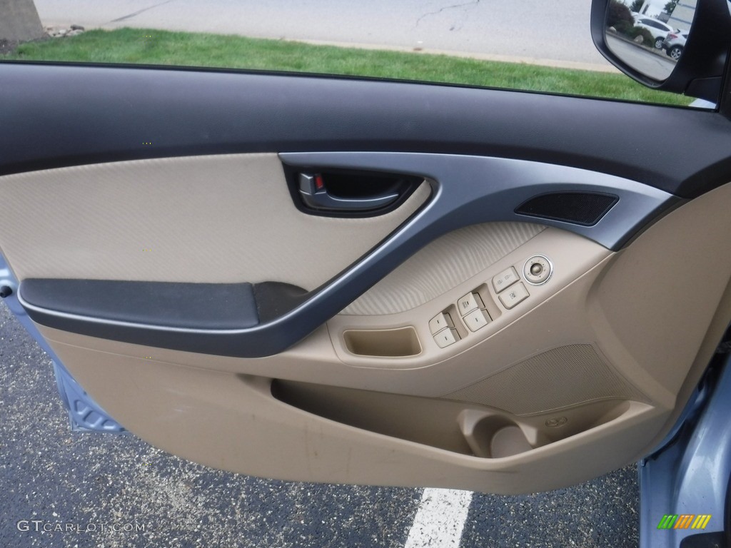 2013 Elantra GLS - Blue Sky Metallic / Beige photo #9