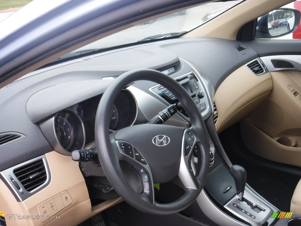 2013 Elantra GLS - Blue Sky Metallic / Beige photo #10