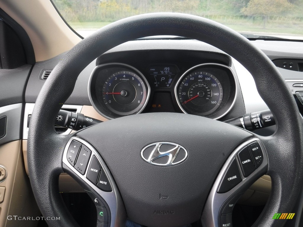 2013 Elantra GLS - Blue Sky Metallic / Beige photo #18