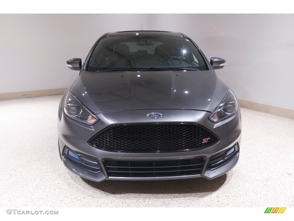 2016 Focus ST - Magnetic / Charcoal Black/Smoke Storm Partial Recaro Leather photo #2