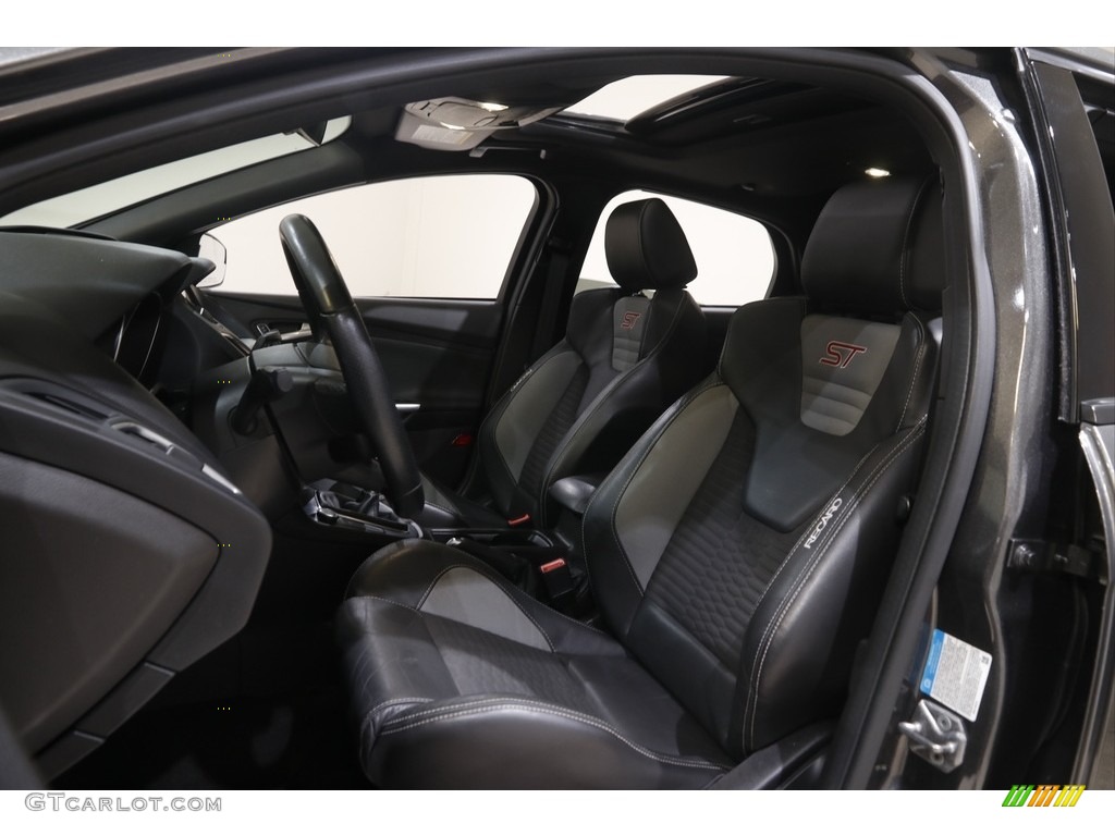 2016 Focus ST - Magnetic / Charcoal Black/Smoke Storm Partial Recaro Leather photo #5