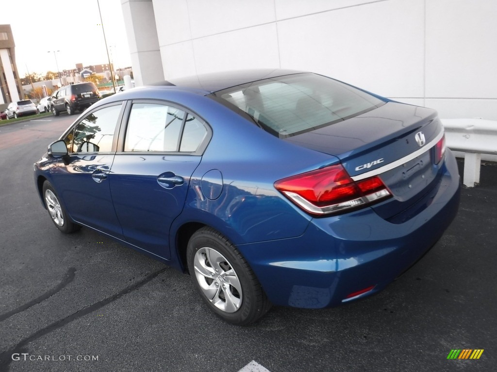 2013 Civic LX Sedan - Dyno Blue Pearl / Gray photo #8