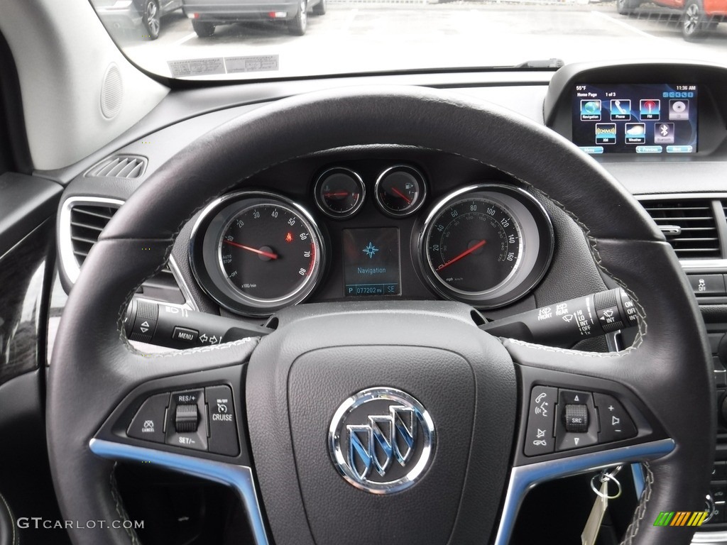 2016 Buick Encore Sport Touring AWD Ebony Steering Wheel Photo #144954776