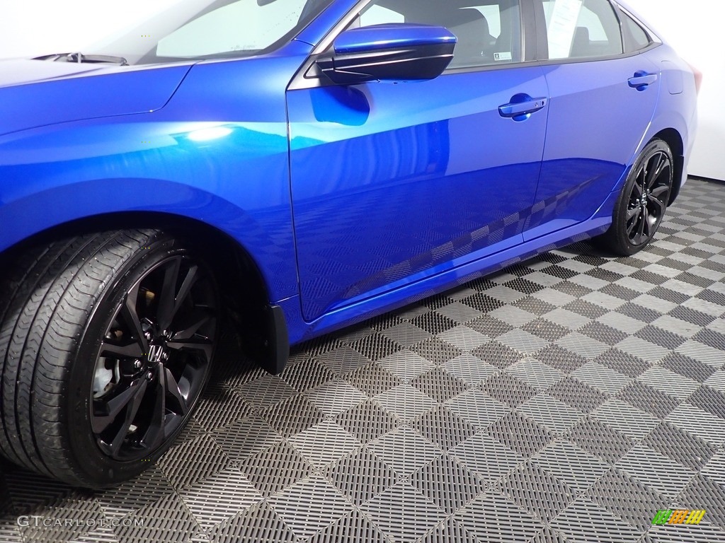 2020 Civic Sport Sedan - Aegean Blue Metallic / Black photo #10
