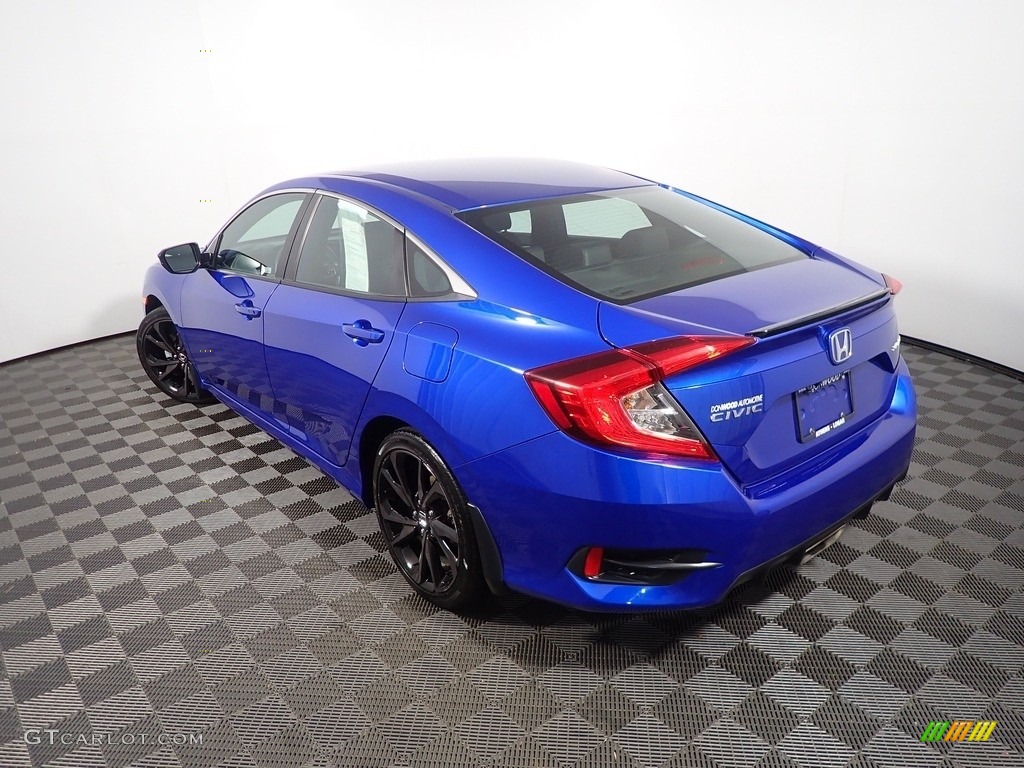 2020 Civic Sport Sedan - Aegean Blue Metallic / Black photo #12