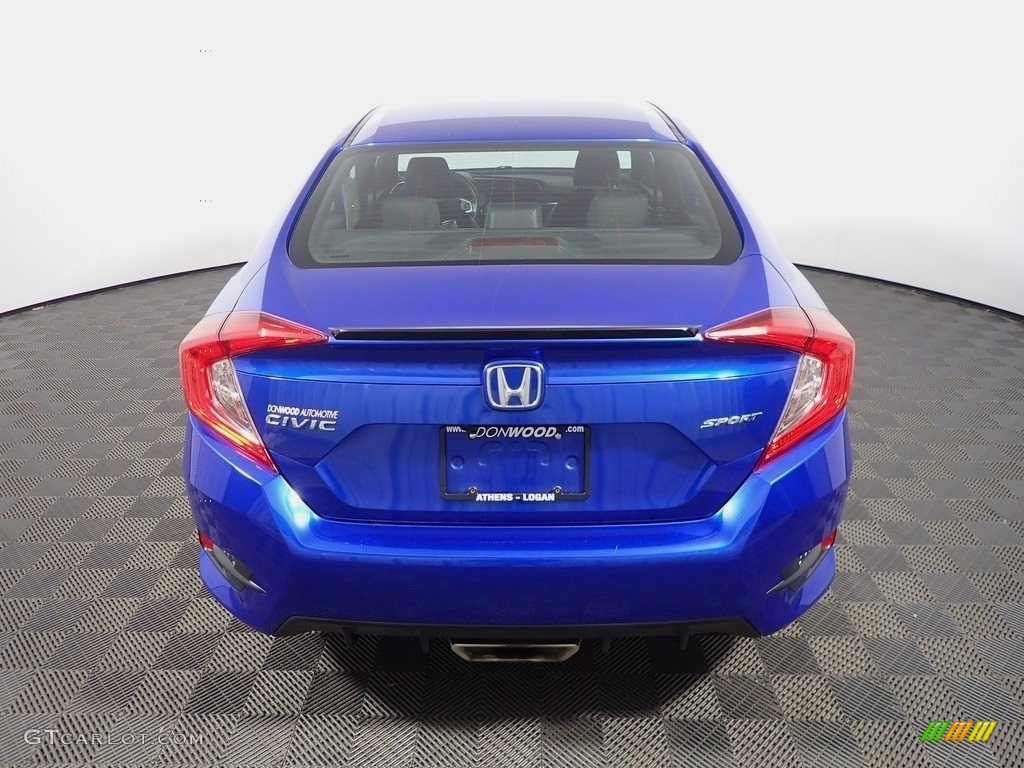 2020 Civic Sport Sedan - Aegean Blue Metallic / Black photo #13