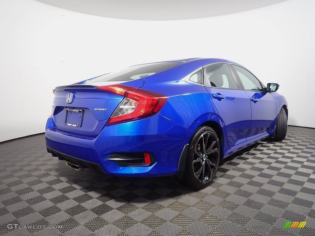 2020 Civic Sport Sedan - Aegean Blue Metallic / Black photo #16