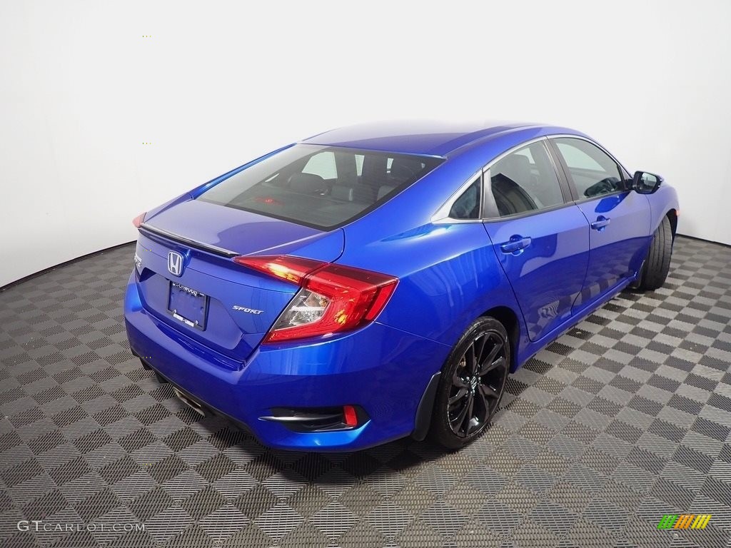 2020 Civic Sport Sedan - Aegean Blue Metallic / Black photo #17
