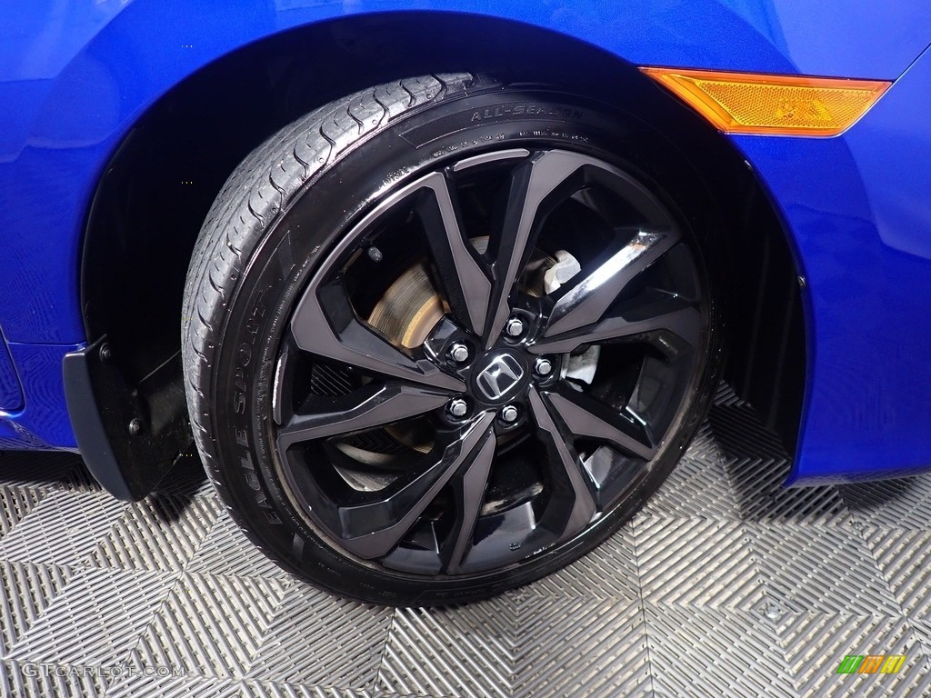 2020 Civic Sport Sedan - Aegean Blue Metallic / Black photo #39