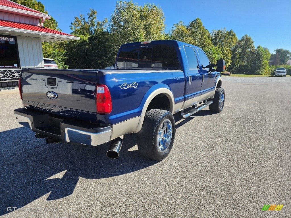 2008 F350 Super Duty Lariat Crew Cab 4x4 - Dark Blue Pearl Metallic / Camel photo #5