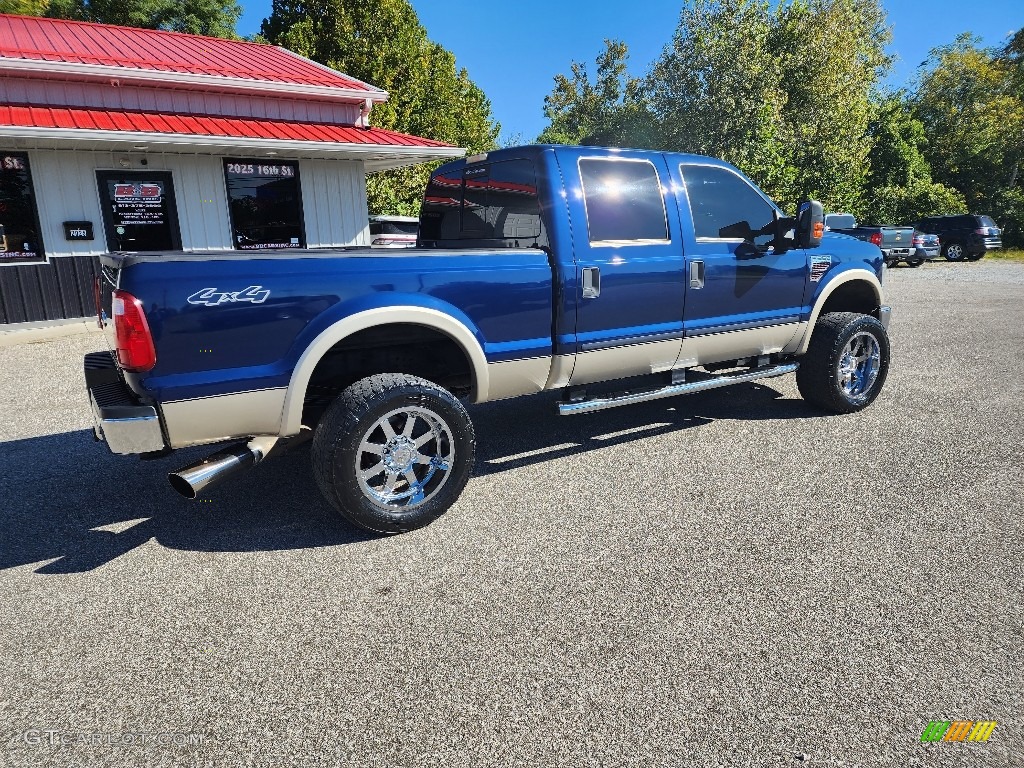 2008 F350 Super Duty Lariat Crew Cab 4x4 - Dark Blue Pearl Metallic / Camel photo #6