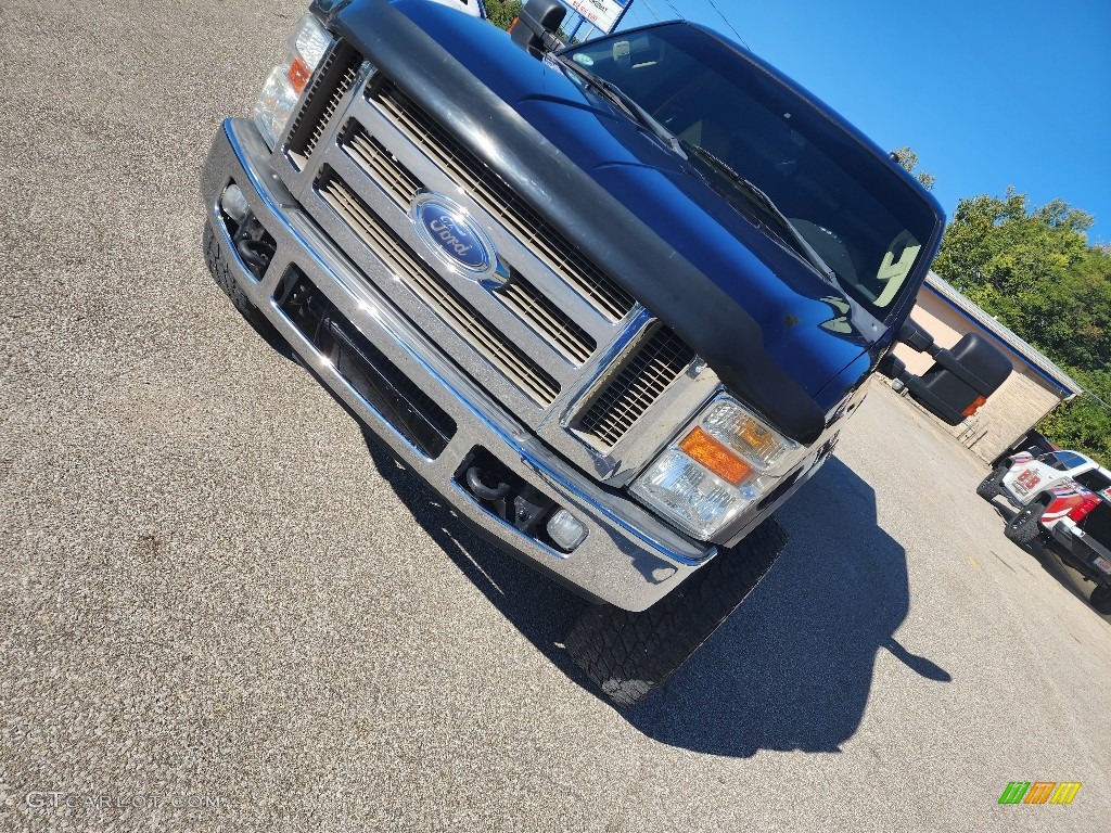 2008 F350 Super Duty Lariat Crew Cab 4x4 - Dark Blue Pearl Metallic / Camel photo #10