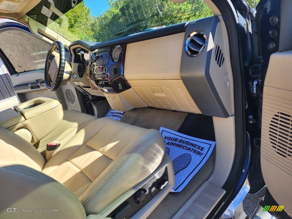 2008 F350 Super Duty Lariat Crew Cab 4x4 - Dark Blue Pearl Metallic / Camel photo #23