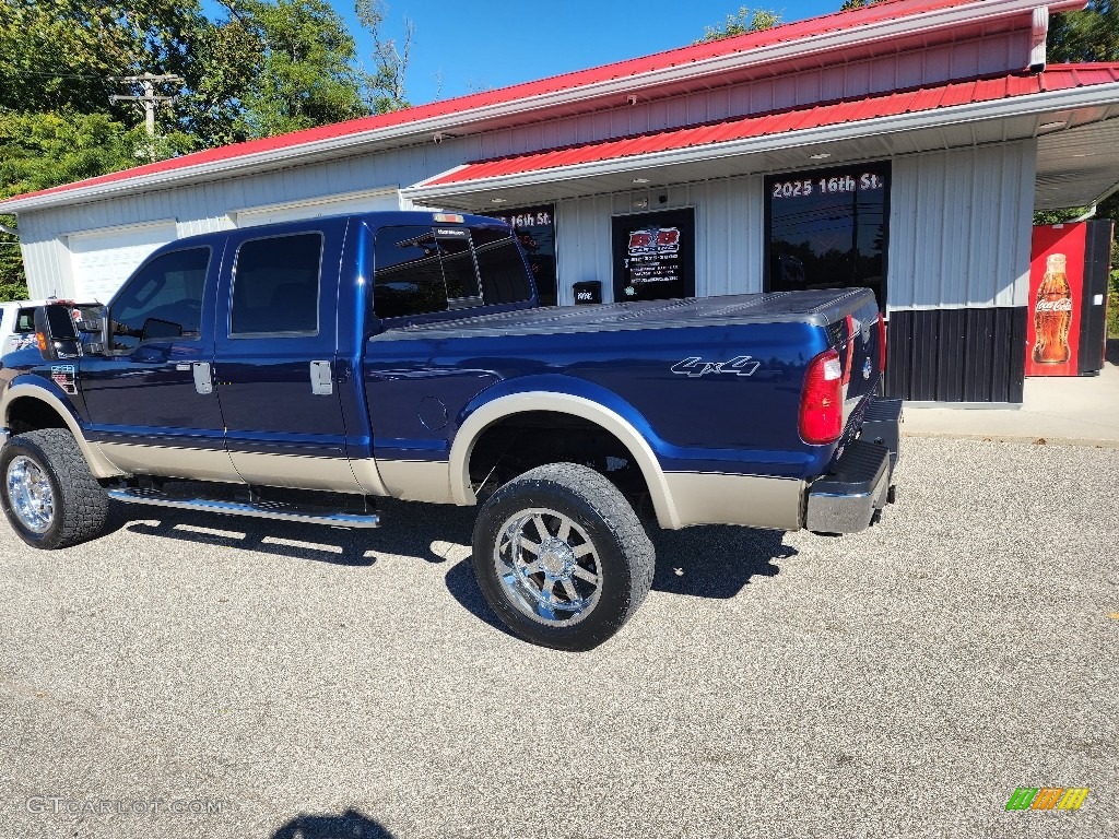 2008 F350 Super Duty Lariat Crew Cab 4x4 - Dark Blue Pearl Metallic / Camel photo #33