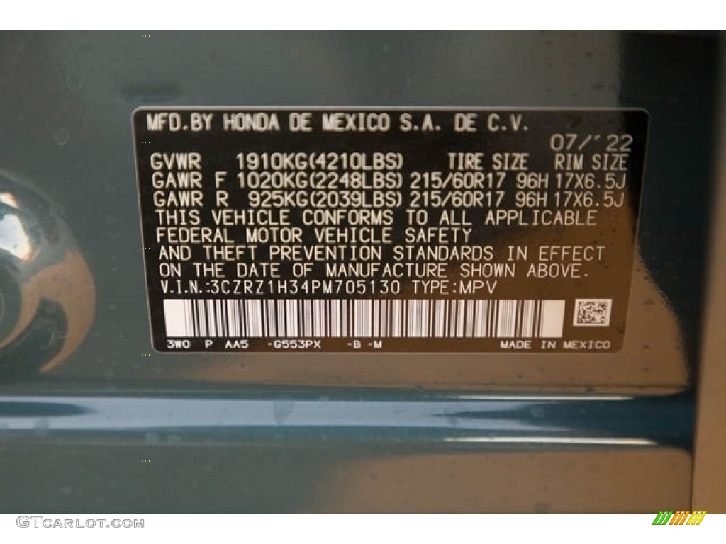 2023 HR-V Color Code C553PX for Nordic Forest Pearl Photo #144959993