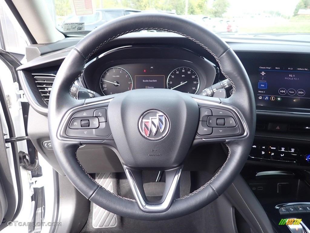 2021 Buick Envision Preferred AWD Ebony w/Ebony Accents Steering Wheel Photo #144961946