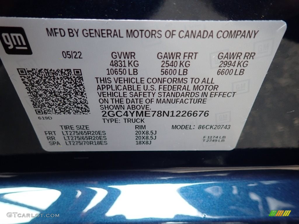 2022 Silverado 2500HD Custom Crew Cab 4x4 - Northsky Blue Metallic / Jet Black photo #15