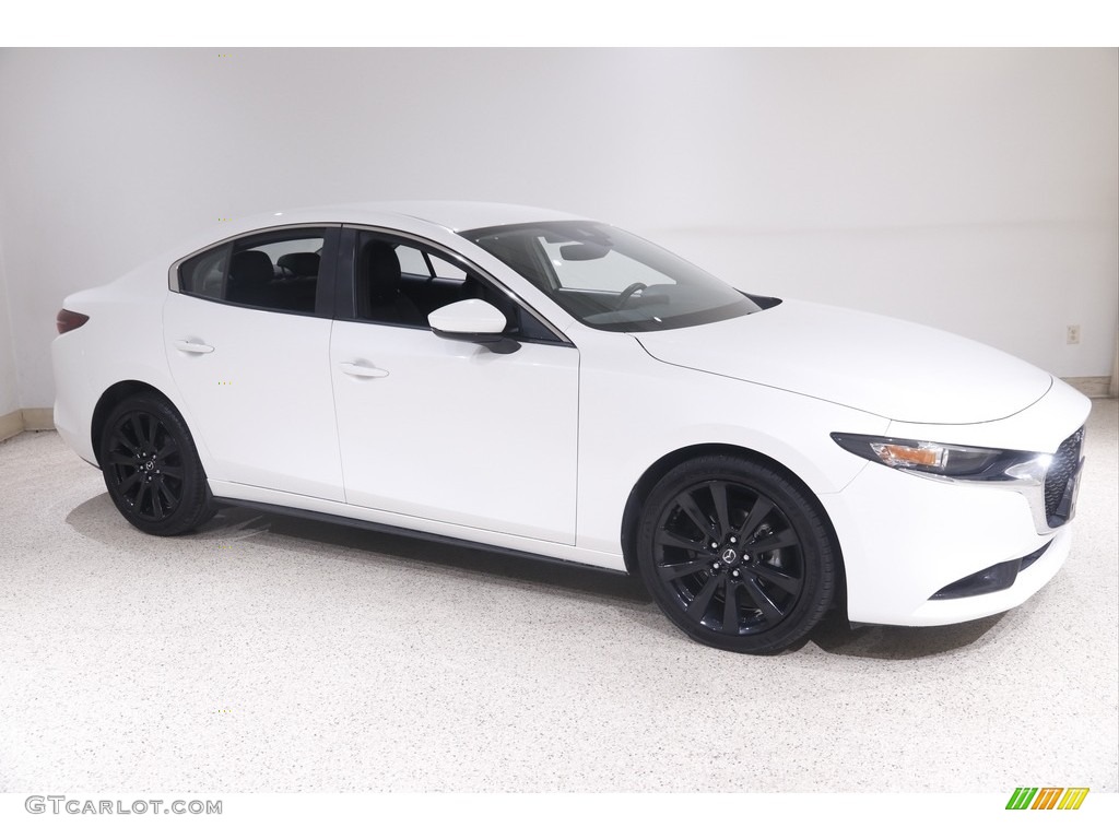 2019 MAZDA3 Select Sedan - Snowflake White Pearl Mica / Black photo #1