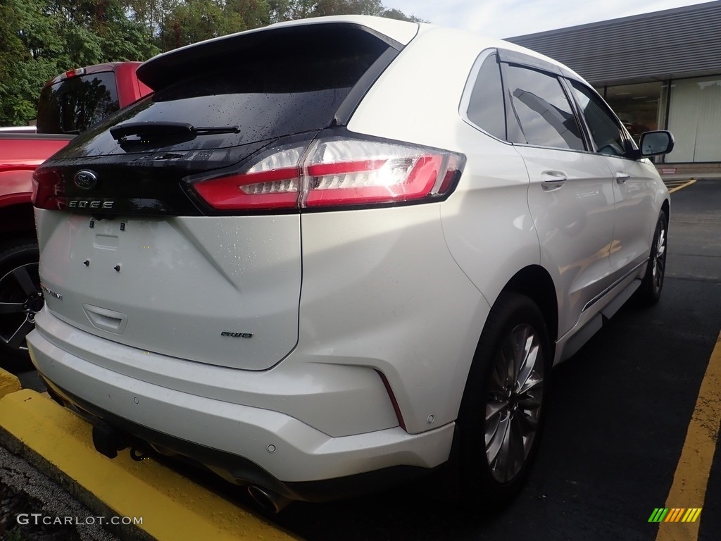 2021 Edge Titanium AWD - Star White Metallic Tri-Coat / Medium Soft Ceramic photo #5