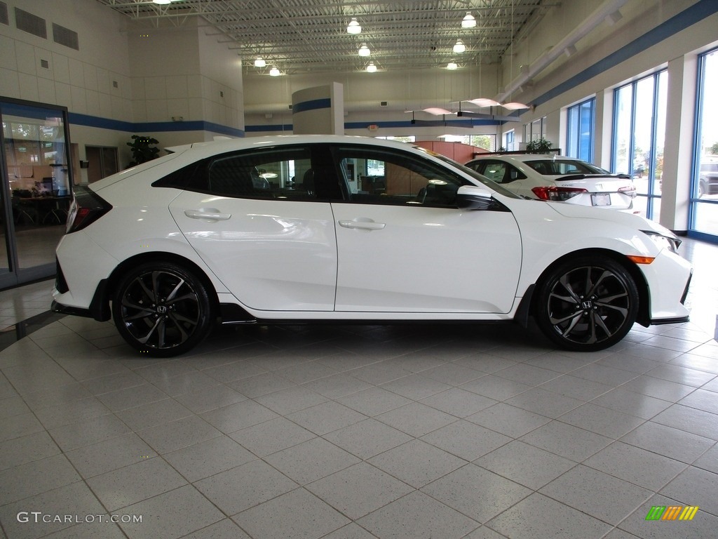 2019 Civic Sport Hatchback - White Orchid Pearl / Black photo #4