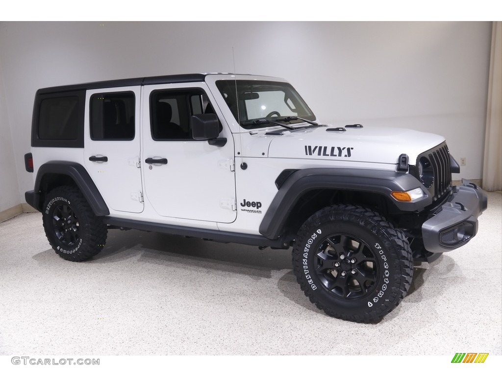 2021 Wrangler Unlimited Willys 4x4 - Bright White / Black photo #1