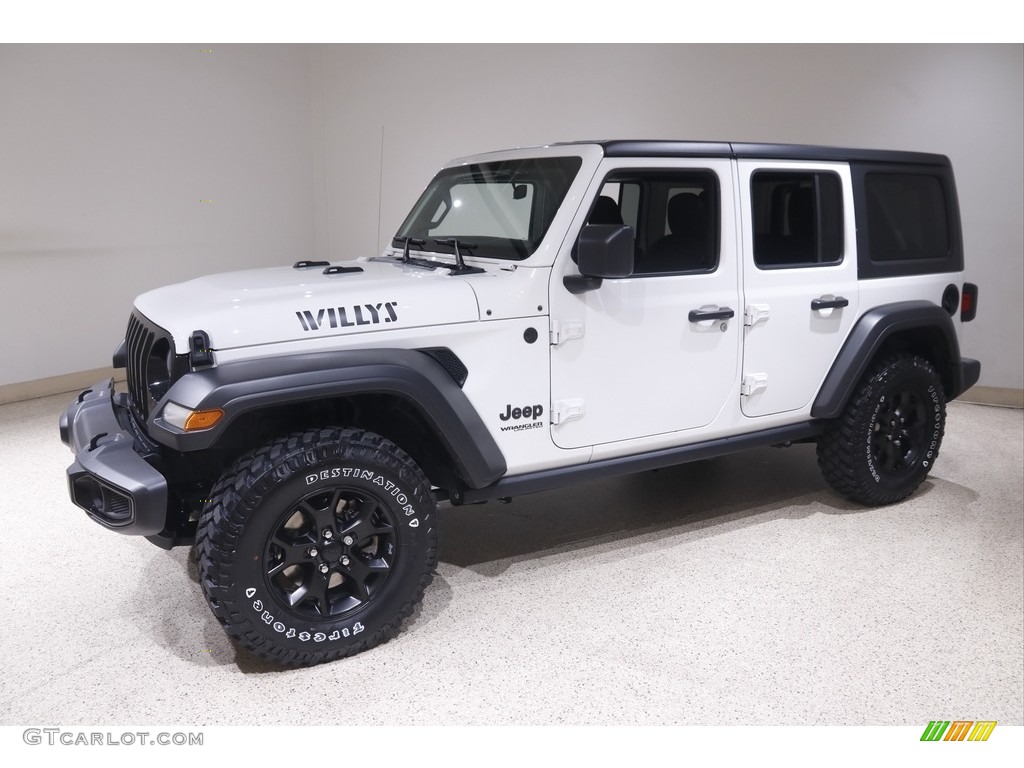 2021 Wrangler Unlimited Willys 4x4 - Bright White / Black photo #3