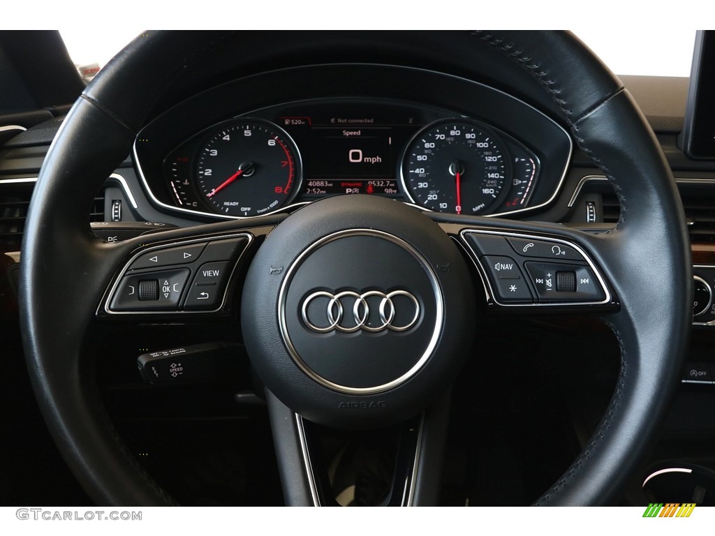 2019 Audi A5 Sportback Premium quattro Black Steering Wheel Photo #144968459