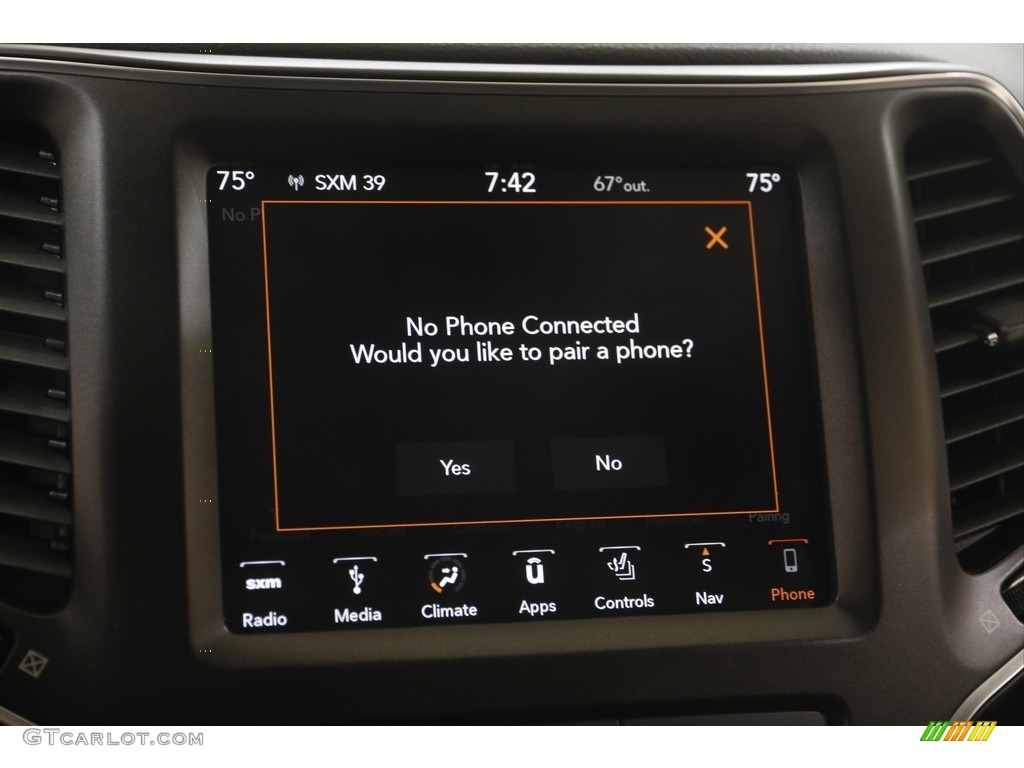2019 Cherokee Trailhawk Elite 4x4 - Light Brownstone Pearl / Black photo #14