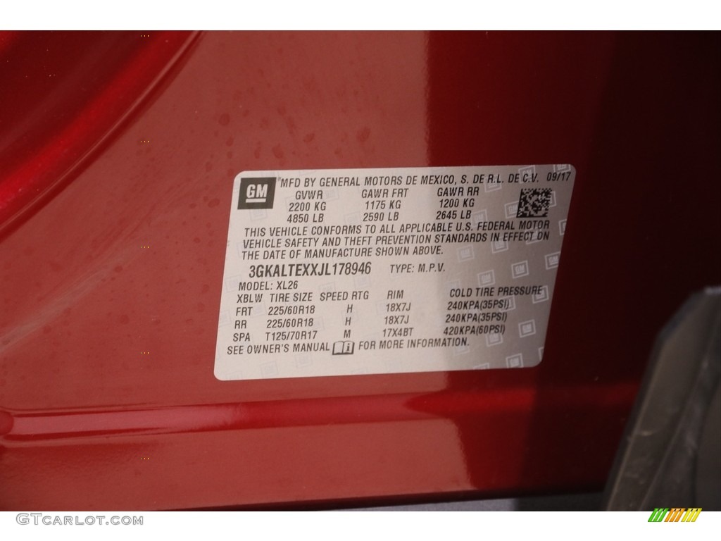2018 Terrain SLE AWD - Red Quartz Tintcoat / ­Jet Black photo #21