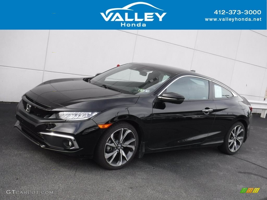 2020 Civic Touring Coupe - Crystal Black Pearl / Black photo #1