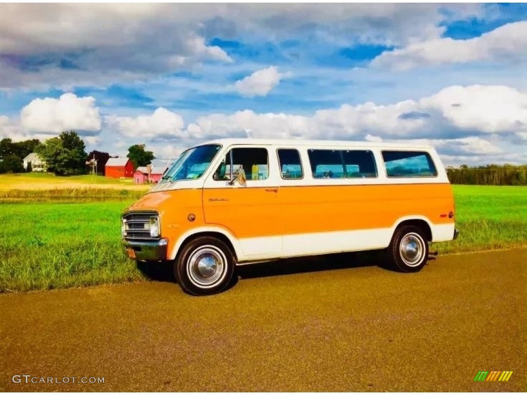 Orange 1977 Dodge B Series Van B200 Sportsman Exterior Photo #144974831