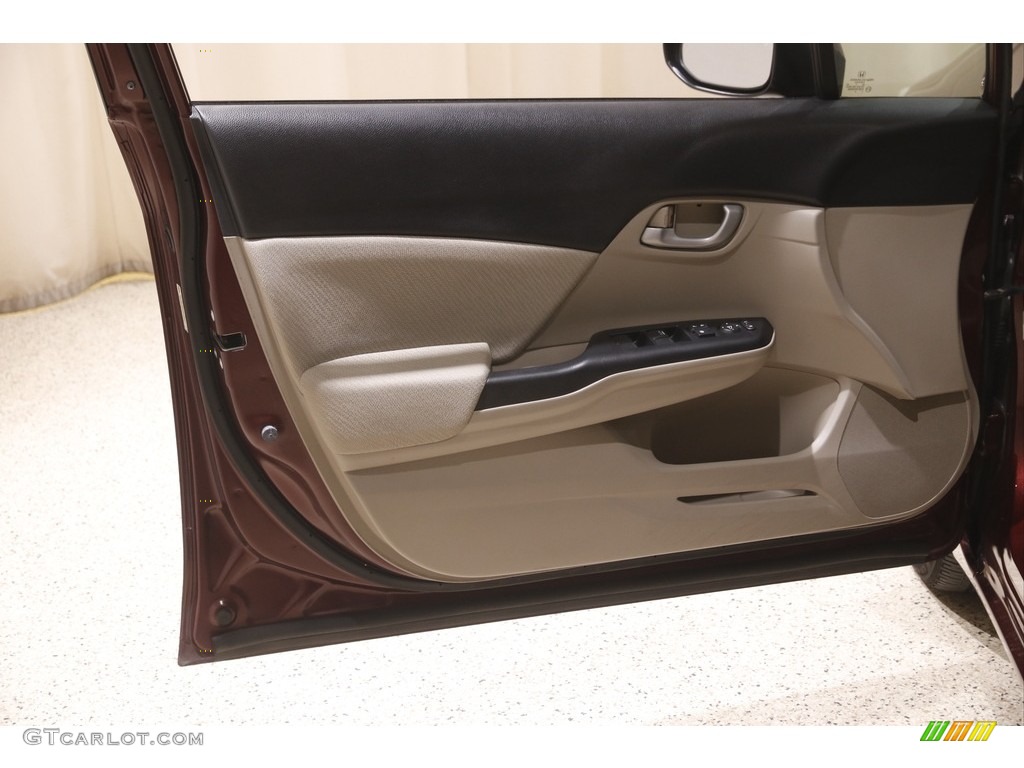 2013 Civic LX Sedan - Crimson Red Pearl / Beige photo #4